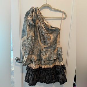 Ulla Johnson Leah one shoulder dress in moonstone